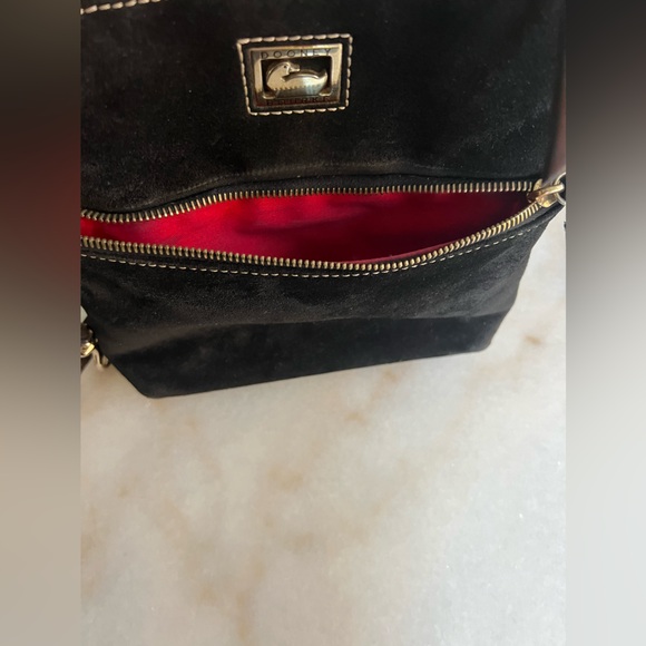Dooney & Bourke Suede Classic Black Crossbody Mini Chic Preppy Leather Purse - Picture 6 of 8